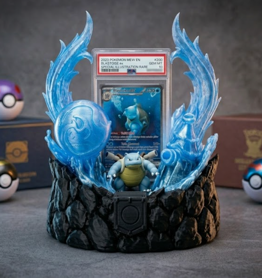 Ultimate TCG Grail Slab Display Stand - Aqua Theme