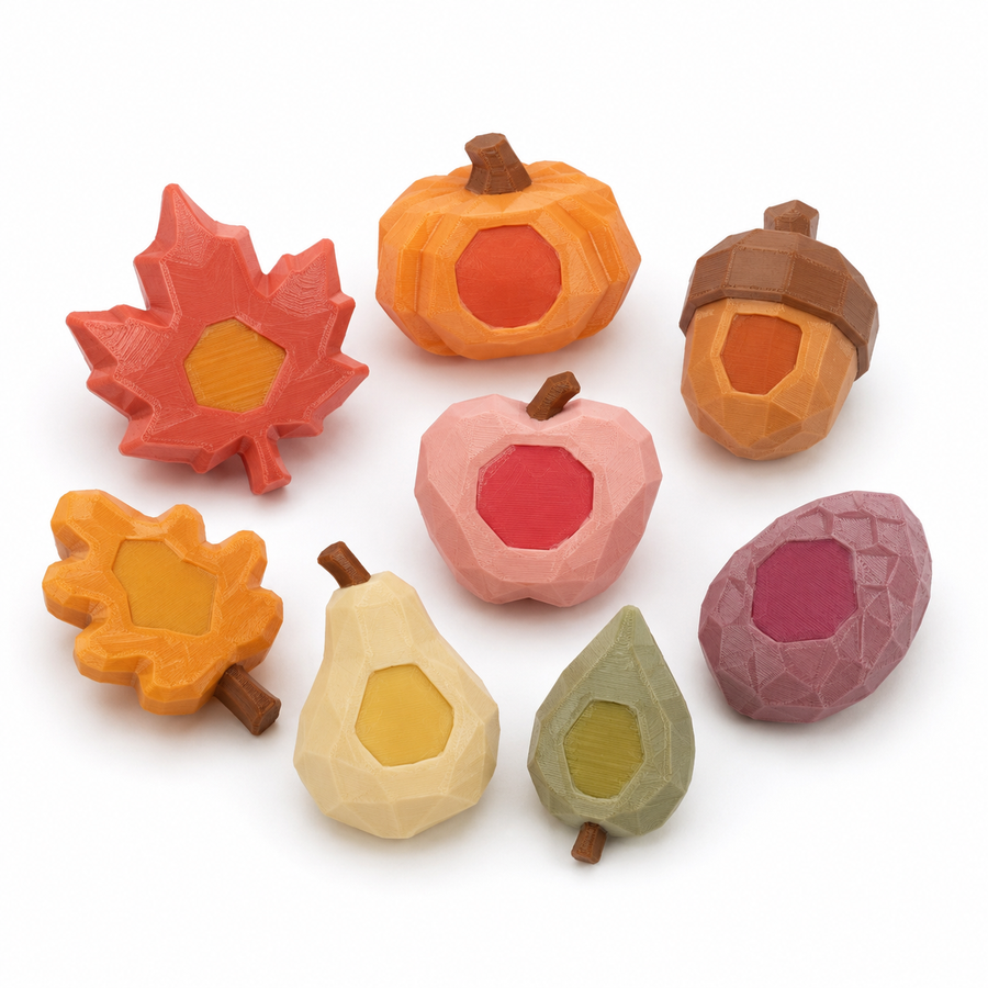 Autumn Color Shifter Set with leaves, pumpkins, acorns, and harvest shapes