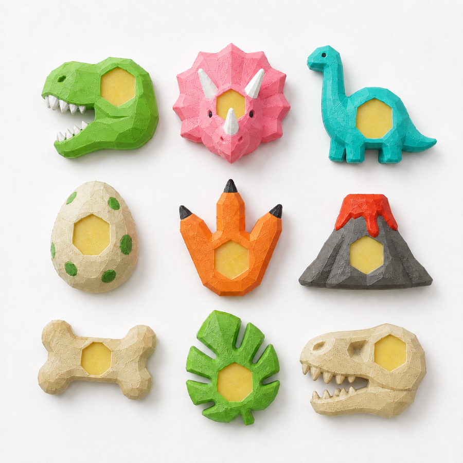 Dinosaur Color Shifter Set with dinosaurs, eggs, fossils, and volcano