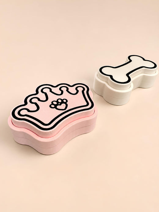 Pink bone-shaped pet keeper box