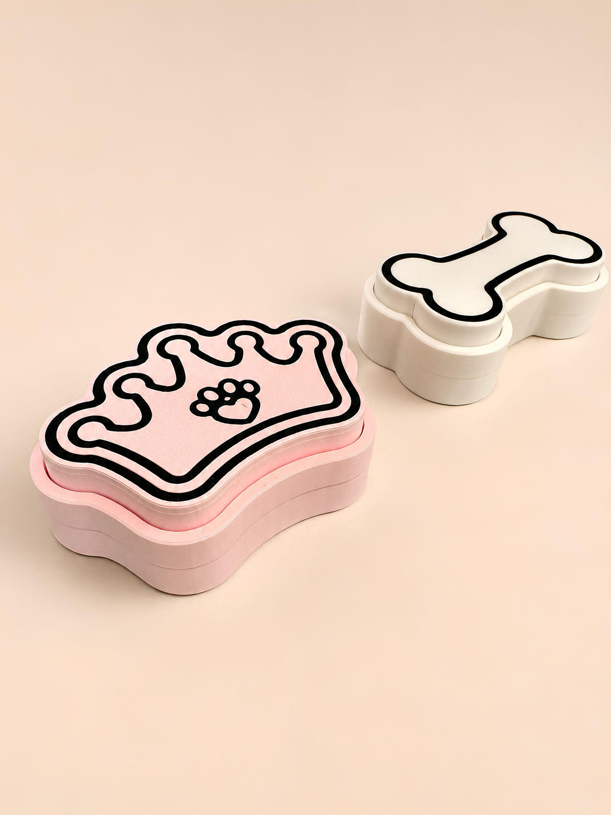 Pink bone-shaped pet keeper box